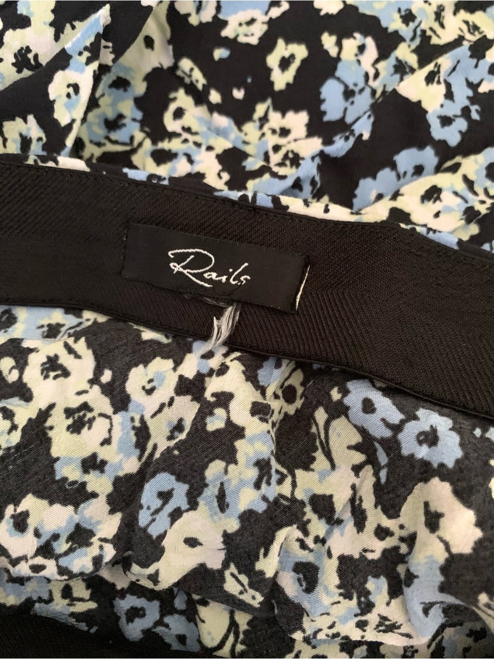 RAILS Rosetta Blue Midi Skirt in Midnight Meadow Floral Button-Front Skirt - Picture 11 of 11